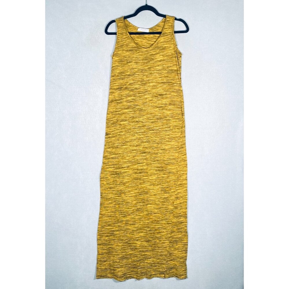 Vicolo Dress Womens S Yellow Cotton Blend Sleeveless Maxi Bodycon